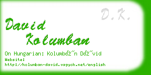 david kolumban business card